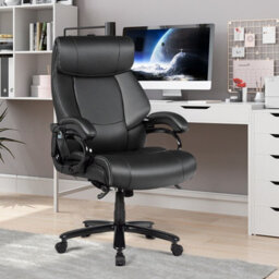 Costway Big &tall Office Chair Swivel Padded Executive Chair Ergonomic Computer Desk Chair Adjustable Height - thumbnail 3