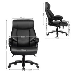 Costway Big &tall Office Chair Swivel Padded Executive Chair Ergonomic Computer Desk Chair Adjustable Height - thumbnail 2