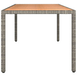 Berkfield Garden Table With Wooden Top Grey Poly Rattan&solid Wood Acacia - thumbnail 4