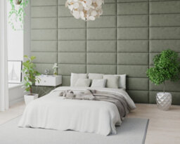Aspire Easymount Wall Mounted Upholstered Panels, Modular Diy Headboard In Plush Velvet Fabric, Duck Egg (Pack Of 2) - thumbnail 3
