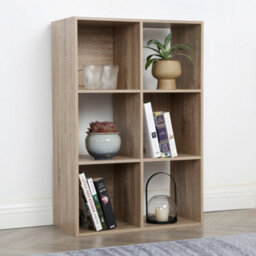 Jane - 3X2 Bookcase - Cube Storage Boxes (Oak) - thumbnail 2