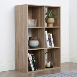 Jane - 3X2 Bookcase - Cube Storage Boxes (Oak) - thumbnail 3
