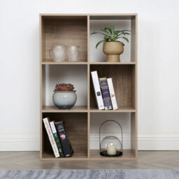 Jane - 3X2 Bookcase - Cube Storage Boxes (Oak) - thumbnail 1