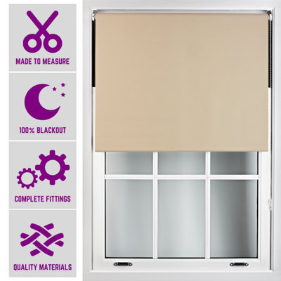 Furnished Made To Measure Blackout Roller Blinds - Cappuccino Roller Blind For Windows And Doors (W)180Cm (L)165Cm - image 1