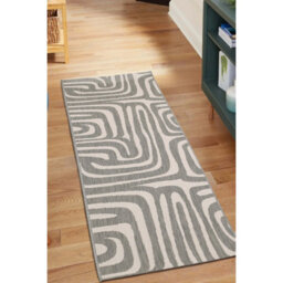 Melrose County Zebra Grey Design Flatweave Indoor Outdoor 10mm Pile Height Runner Rug - 67/200Cm - thumbnail 5