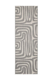 Melrose County Zebra Grey Design Flatweave Indoor Outdoor 10mm Pile Height Runner Rug - 67/200Cm - thumbnail 2