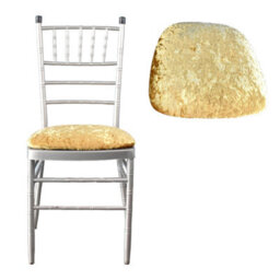 Neel Blue Gold Velvet Chair Seat Pad Covers - Pack Of 10