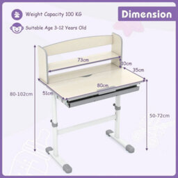 Study Desk Height Adjustable Children Writing Table - thumbnail 2