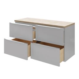 GoodHome Imandra Gloss Grey Wall-Mounted Bathroom Vanity Unit (H) 600mm (W) 1200mm - thumbnail 4