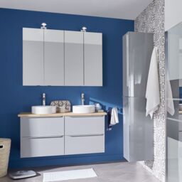 GoodHome Imandra Gloss Grey Wall-Mounted Bathroom Vanity Unit (H) 600mm (W) 1200mm - thumbnail 5