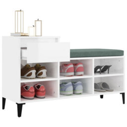 Walplus Shoe Cabinet High Gloss White 102X36X60 Cm Engineered Wood - thumbnail 5