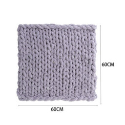 Darphe Gray Stretchable Hand-Woven Knitted Hand-Knitted Wool Blanket 60 Cm W X 60 Cm D - thumbnail 5