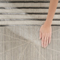 Grey Silver Bordered Chequered Modern Easy To Clean Rug For Bedroom & Living Room-119Cm X 180Cm - thumbnail 6