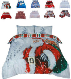 TheWhiteWater Limited Christmas Father Santa Duvet Set 3D Print Polycotton Bedding Set