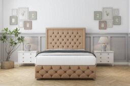 "Comfort Winchester Latte Dumfries Divan Bed Set 2 Drawers Left Side - 26"" Strutted & 12"" Footboard 3' Single" - thumbnail 1