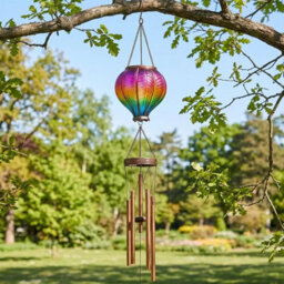 Storm Trading Group Solar Powered 104Cm Rainbow Flame Hot Air Balloon Wind Chime Garden Light - thumbnail 2