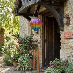 Storm Trading Group Solar Powered 104Cm Rainbow Flame Hot Air Balloon Wind Chime Garden Light - thumbnail 3