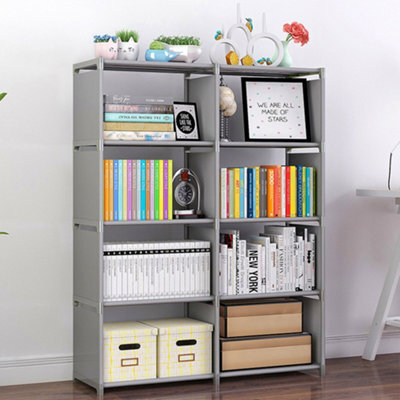 Thehotsale Open-Style Storage Shelf Freestanding 125Cm H Bookcase In Silver Grey Assembly Required - image 1