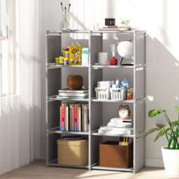 Thehotsale Open-Style Storage Shelf Freestanding 125Cm H Bookcase In Silver Grey Assembly Required - thumbnail 2