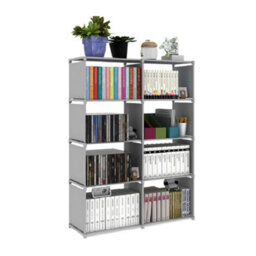 Thehotsale Open-Style Storage Shelf Freestanding 125Cm H Bookcase In Silver Grey Assembly Required - thumbnail 3