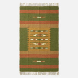 Homescapes Lundi Orange & Green Kilim Cotton & Jute Rug 120 X 170 Cm - thumbnail 2