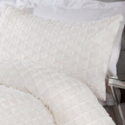 Smart Living Luxurious Geometric Triangle Airblown Duvet Cover With Pillowcases - Cream - thumbnail 2