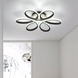 Darphe 74Cm Black Modern Led Ceiling Light, Curved Acrylic Design, Cool White Glow - thumbnail 4