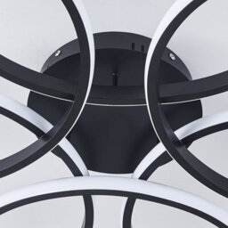 Darphe 74Cm Black Modern Led Ceiling Light, Curved Acrylic Design, Cool White Glow - thumbnail 8