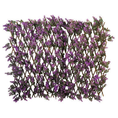 Medium Faux Violet Trellis - Uv & Weather Resistant Realistic Artificial Flower Garden Wall Or Fence Decoration - 180 X 60Cm - image 1