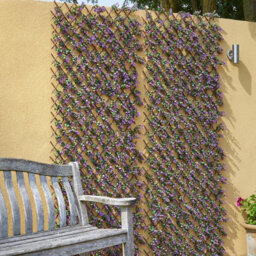 Medium Faux Violet Trellis - Uv & Weather Resistant Realistic Artificial Flower Garden Wall Or Fence Decoration - 180 X 60Cm - thumbnail 4