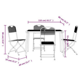 Berkfield 5 Piece Garden Dining Set Anthracite Metal Mesh - thumbnail 9