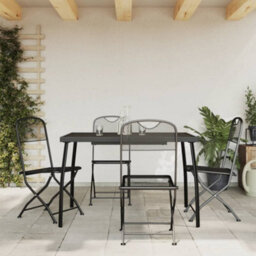Berkfield 5 Piece Garden Dining Set Anthracite Metal Mesh