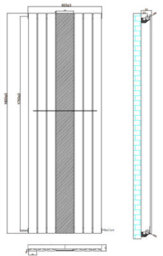 Radilux 1800 X 600mm Single Flat Panel Vertical Mirror Radiator Rad Modern White - thumbnail 4
