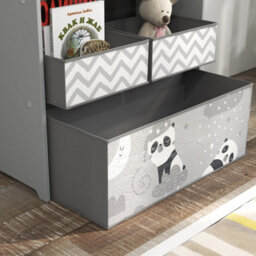 Zonekiz Kids Storage Unit With 6 Boxes, Toy Storage Organiser, Grey - thumbnail 9