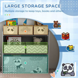 Zonekiz Kids Storage Unit With 6 Boxes, Toy Storage Organiser, Grey - thumbnail 4