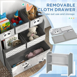 Zonekiz Kids Storage Unit With 6 Boxes, Toy Storage Organiser, Grey - thumbnail 5