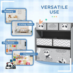 Zonekiz Kids Storage Unit With 6 Boxes, Toy Storage Organiser, Grey - thumbnail 6