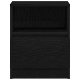Berkfield Black Oak Nightstand 15.7X15.7X19.7 Inches Made Of Engineered Wood - thumbnail 6