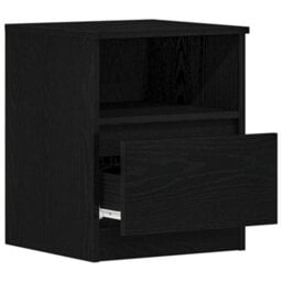 Berkfield Black Oak Nightstand 15.7X15.7X19.7 Inches Made Of Engineered Wood - thumbnail 5