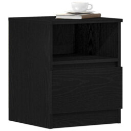 Berkfield Black Oak Nightstand 15.7X15.7X19.7 Inches Made Of Engineered Wood - thumbnail 3