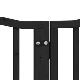Walplus Black Dog Gate With Door Foldable 6 Panels 300 Cm Poplar Wood - thumbnail 8