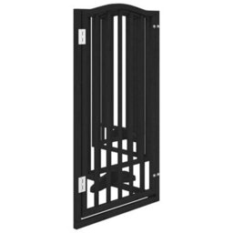 Walplus Black Dog Gate With Door Foldable 6 Panels 300 Cm Poplar Wood - thumbnail 5