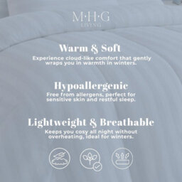 MHG Living Luxury Soft Touch 15 Tog Winter Duvet & Pillow Set, Hypoallergenic Satin Stripe Microfibre Quilt - King - thumbnail 6