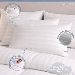 MHG Living Luxury Soft Touch 15 Tog Winter Duvet & Pillow Set, Hypoallergenic Satin Stripe Microfibre Quilt - King - thumbnail 4