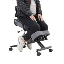 Living And Home Grey Kneeling Chair With Casters And Adjustable Height - thumbnail 4