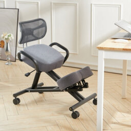 Living And Home Grey Kneeling Chair With Casters And Adjustable Height - thumbnail 3