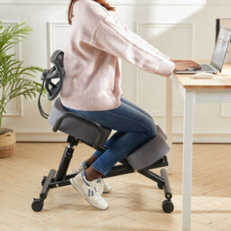 Living And Home Grey Kneeling Chair With Casters And Adjustable Height - thumbnail 2