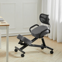 Living And Home Grey Kneeling Chair With Casters And Adjustable Height