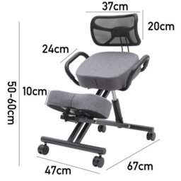Living And Home Grey Kneeling Chair With Casters And Adjustable Height - thumbnail 8