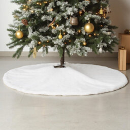 66 Inch Artic Faux Fur White Tree Skirt - thumbnail 2